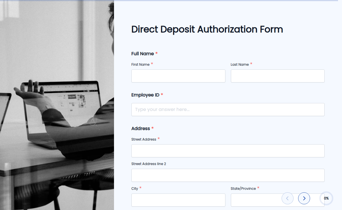 Direct Deposit Authorization Form