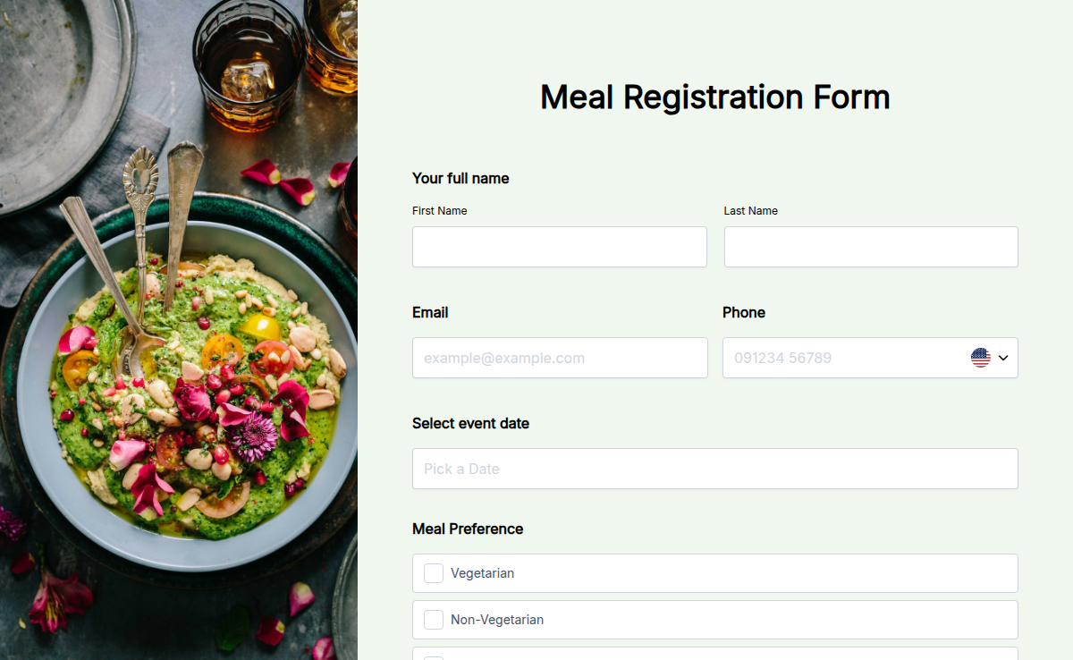 Meal Registration Form