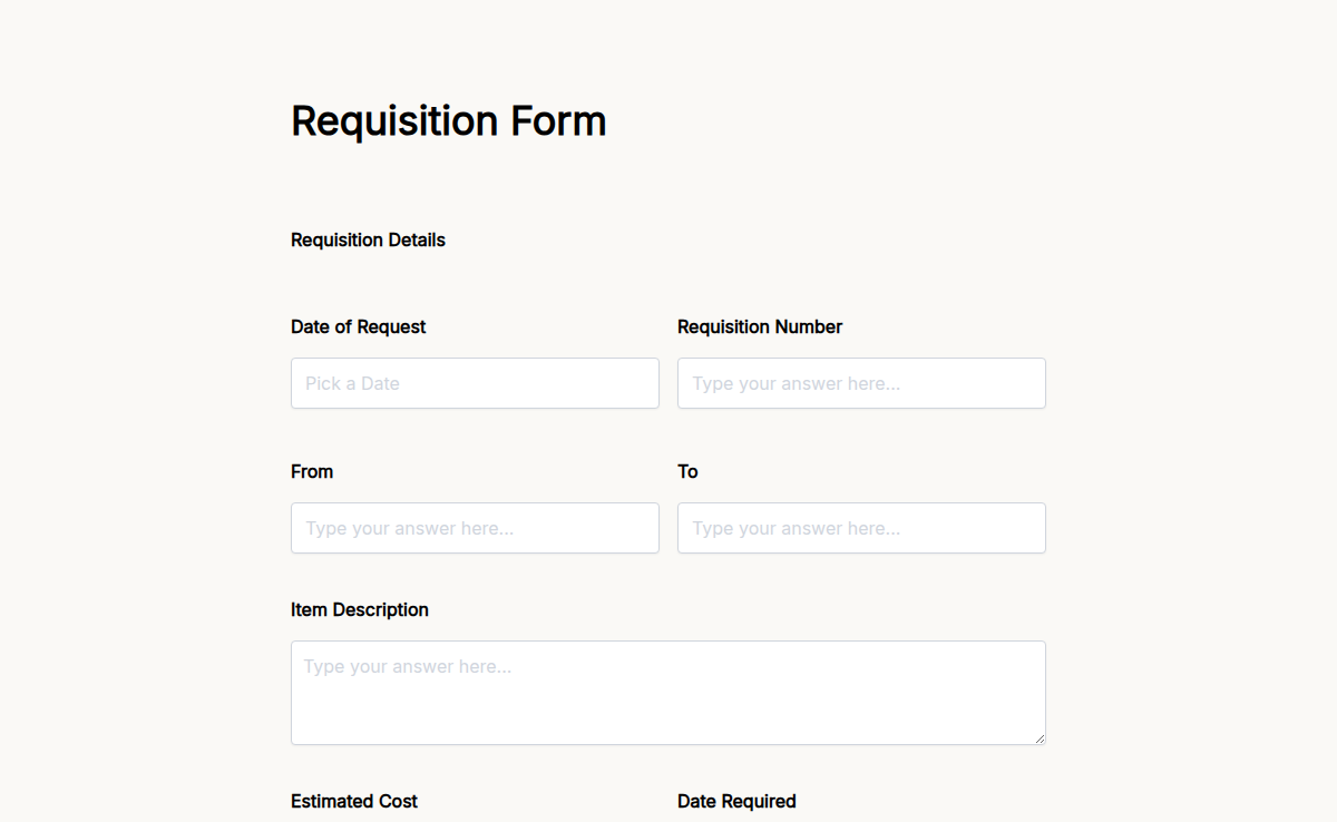 Requisition Form 
