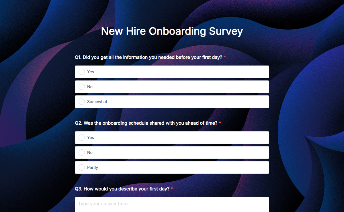 New Hire Onboarding Survey