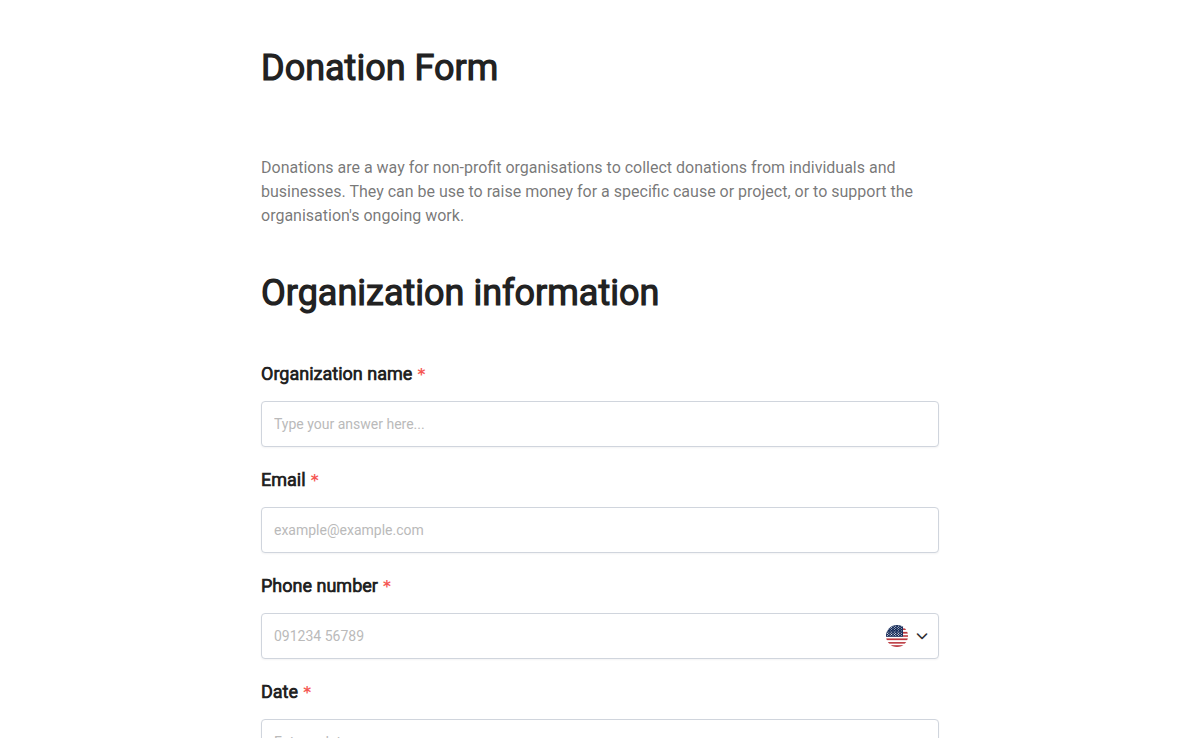 Donation Form