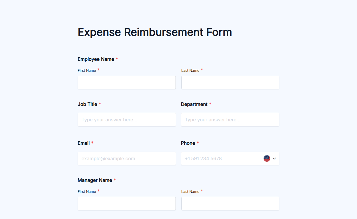 Expense Reimbursement Form