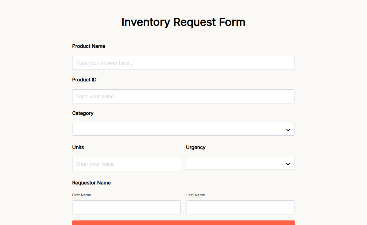 Inventory Request Form