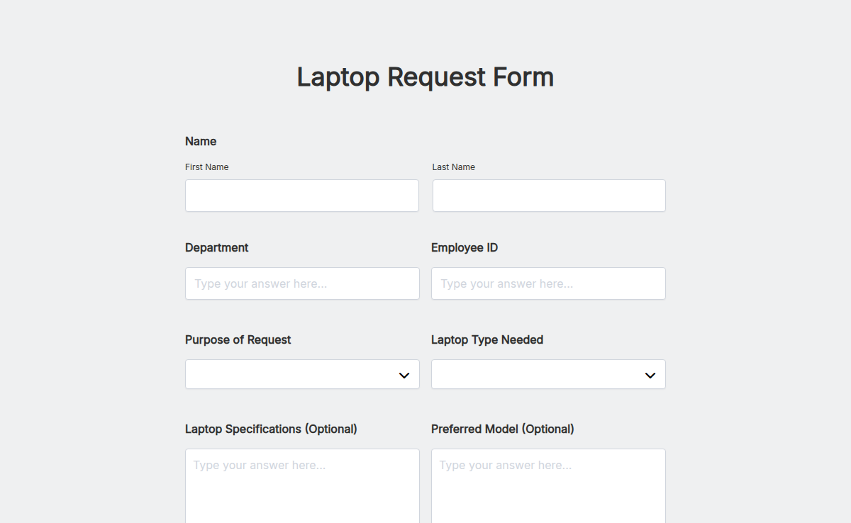 Laptop Request Form
