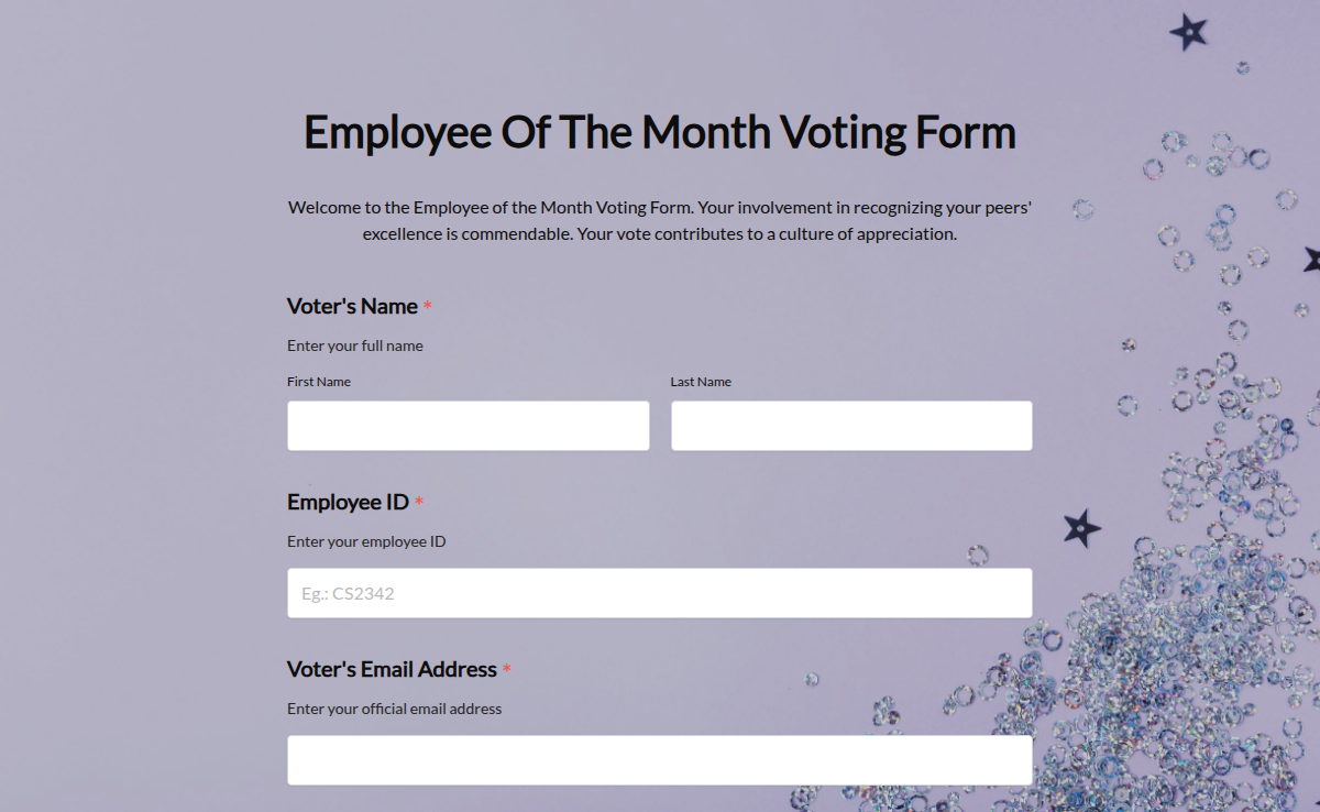 Employee Of The Month Voting Form