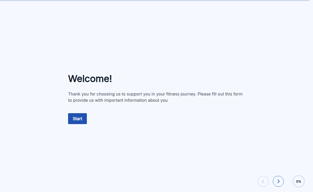 Personal Training Intake Form