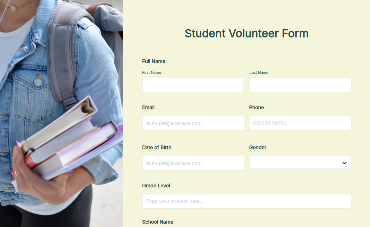 Student Volunteer Form