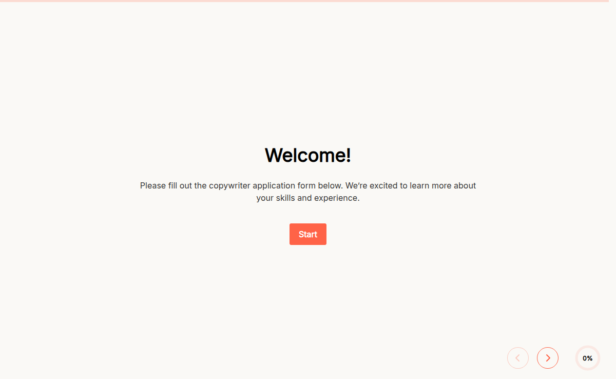 Copywriter Application Form