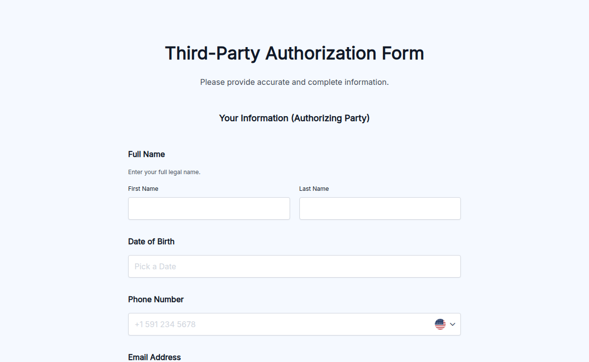 Third-Party Authorization Form