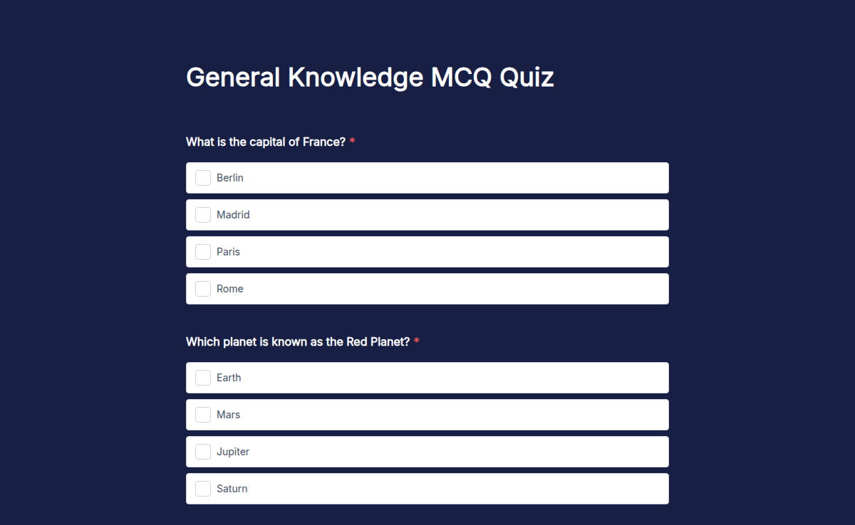 General Knowledge MCQ Quiz