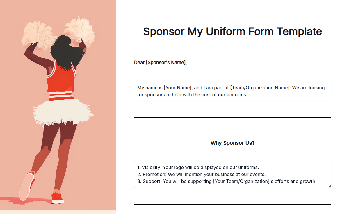 Sponsor My Uniform Form Template