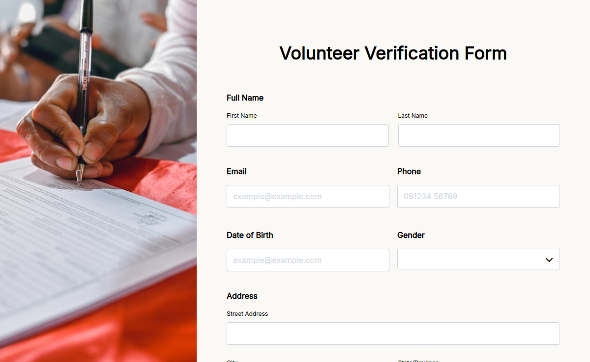 Volunteer Verification Form