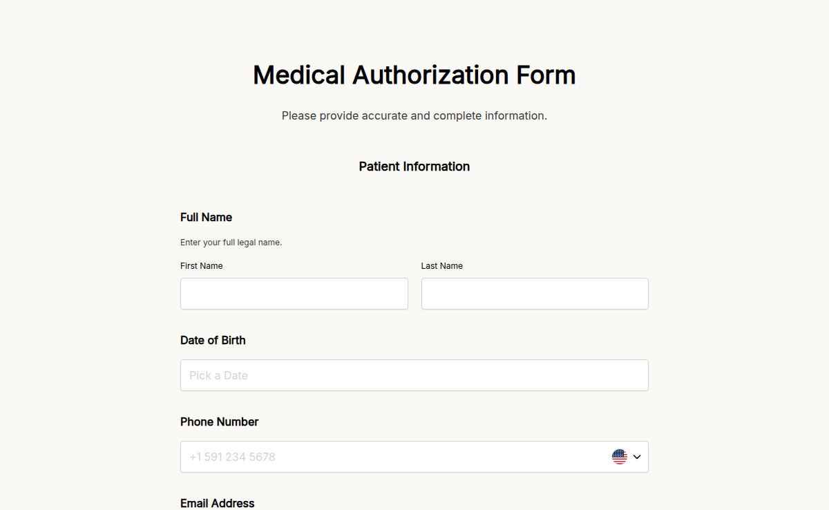 Medical Authorization Form