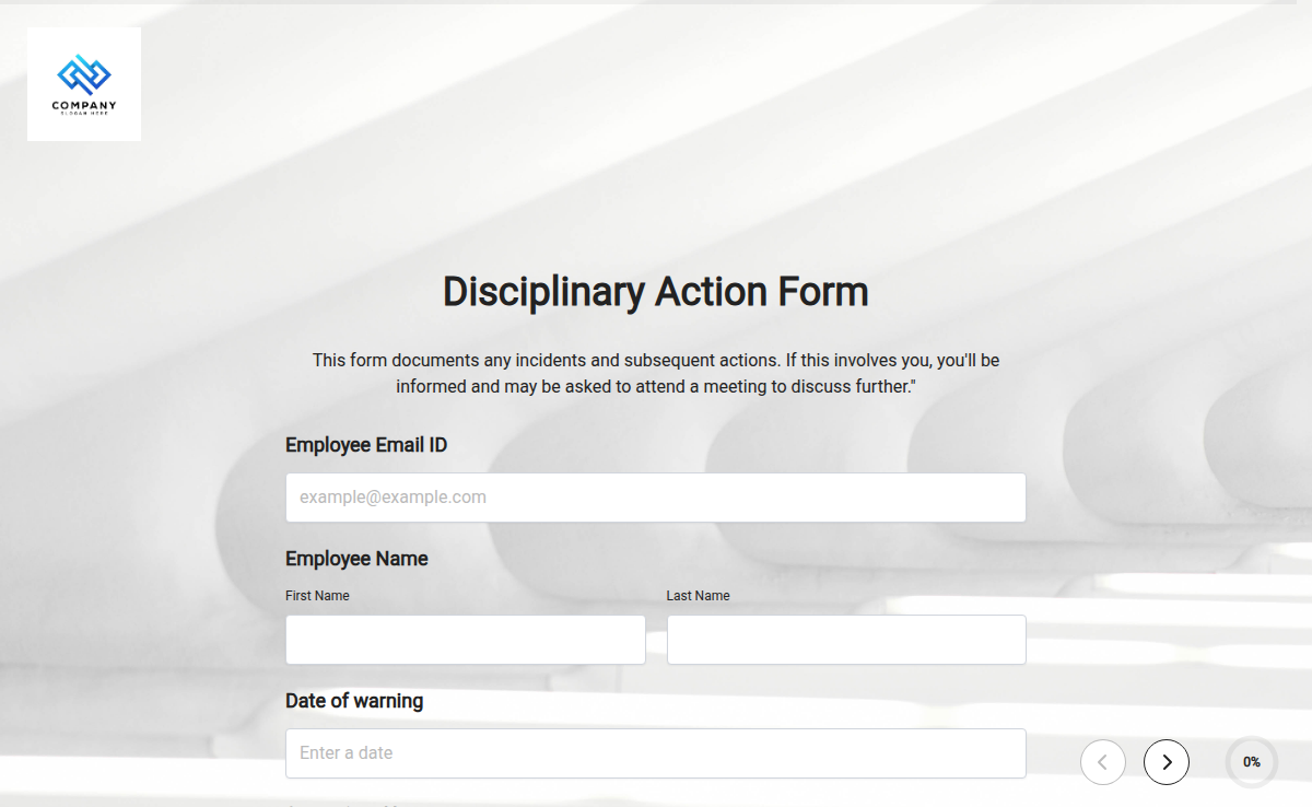 Disciplinary Action Form