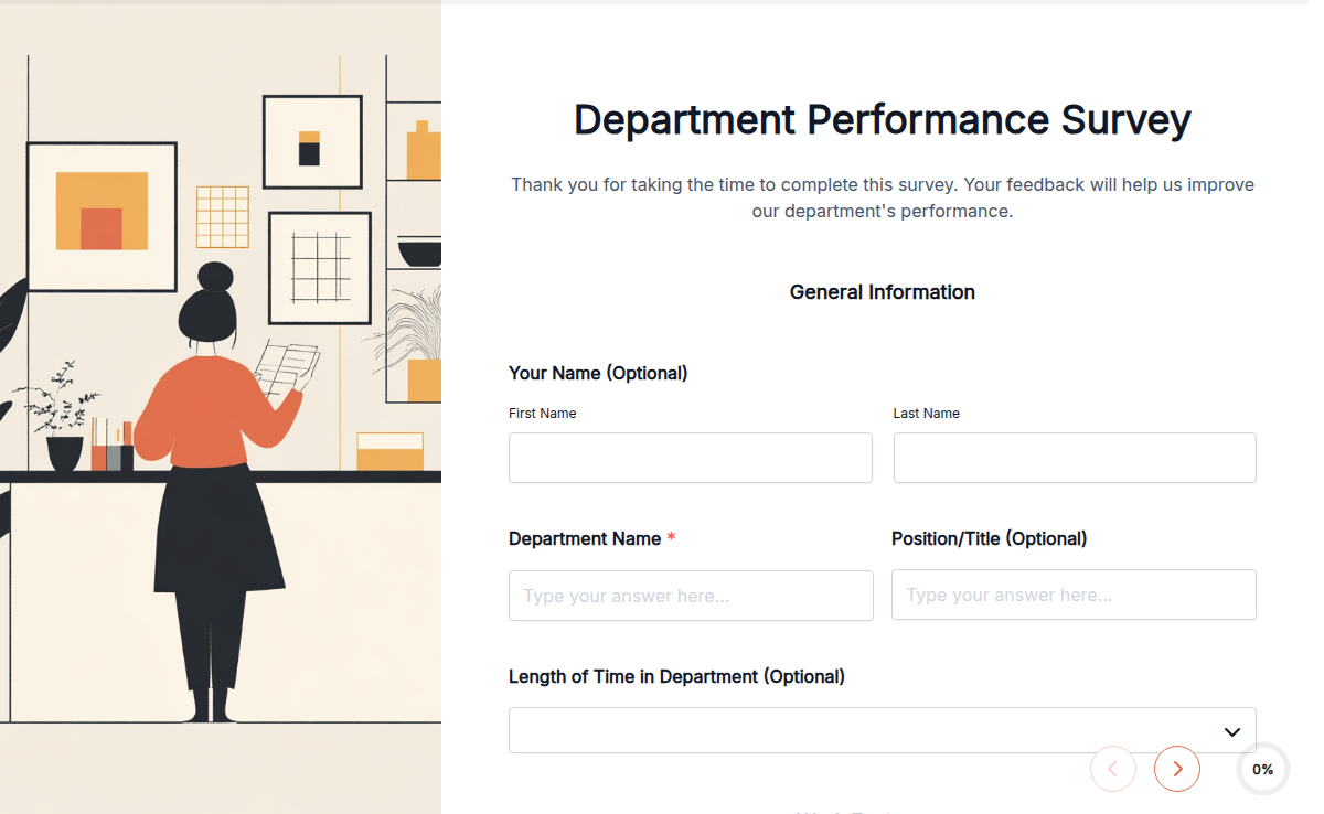 Department Performance Survey Form Template