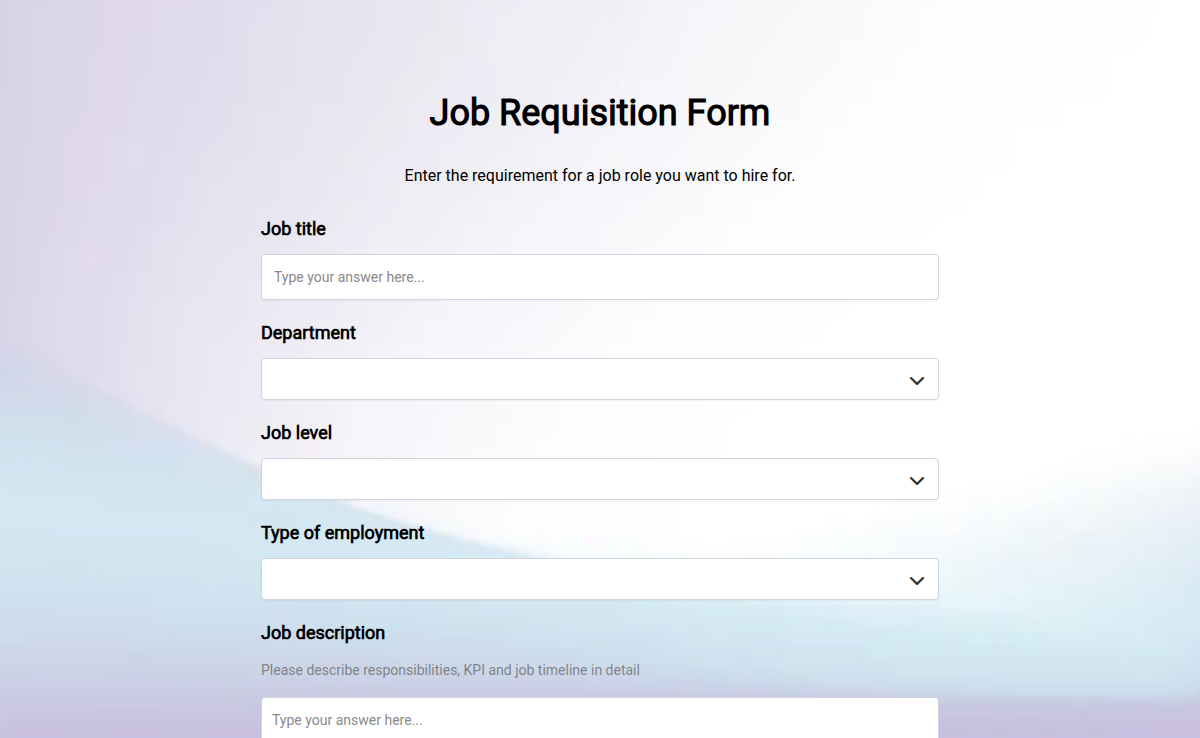 Job Requisition Form