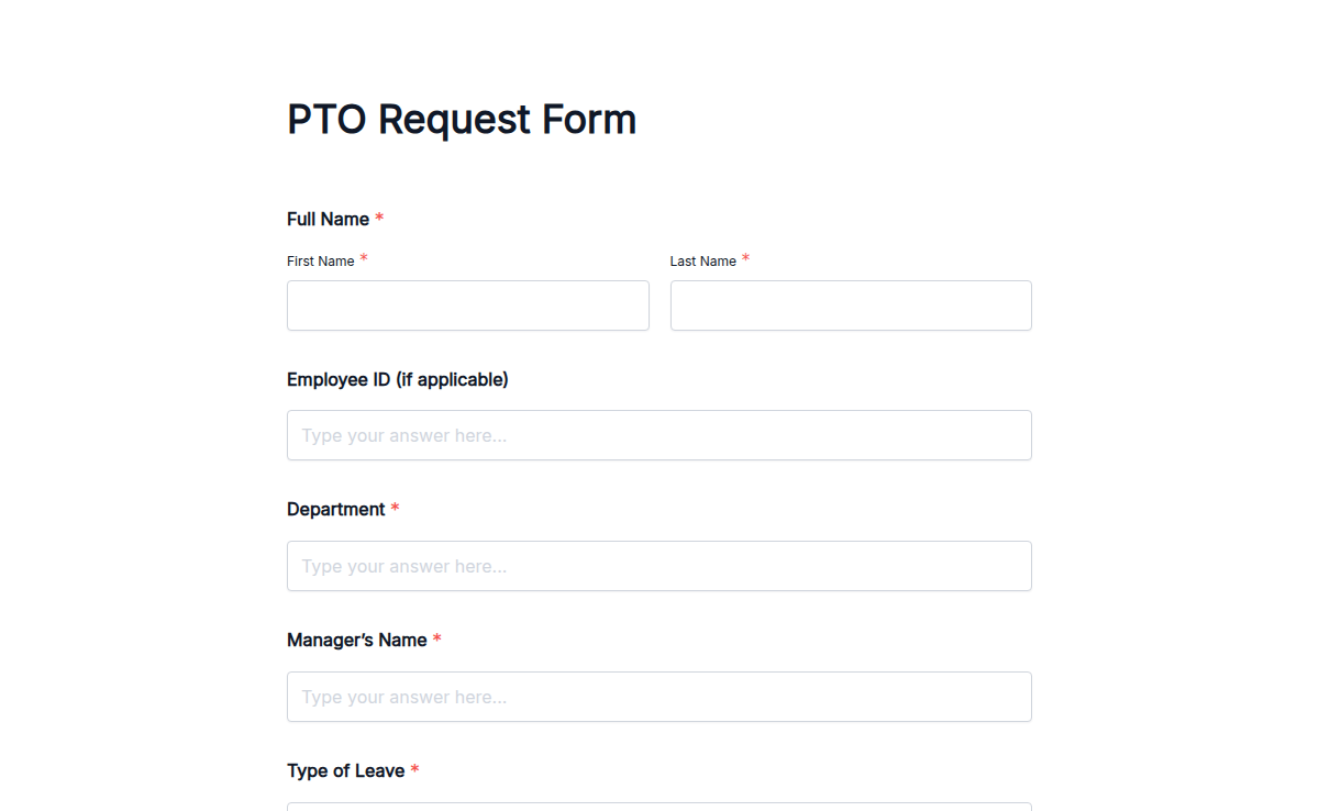 PTO Request Form