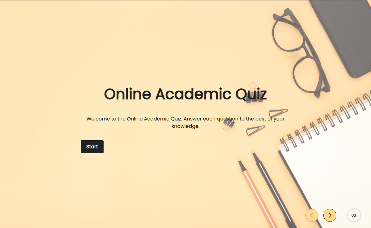 Online Academic Quiz Form