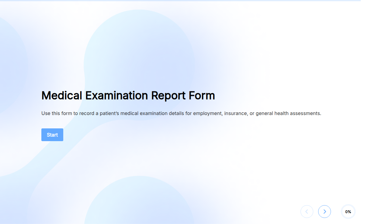 Medical Examination Report Form