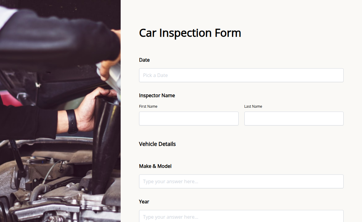 Car Inspection Form