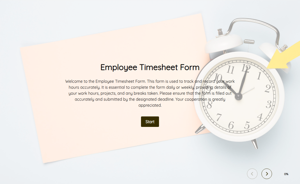 Employee Timesheet Form