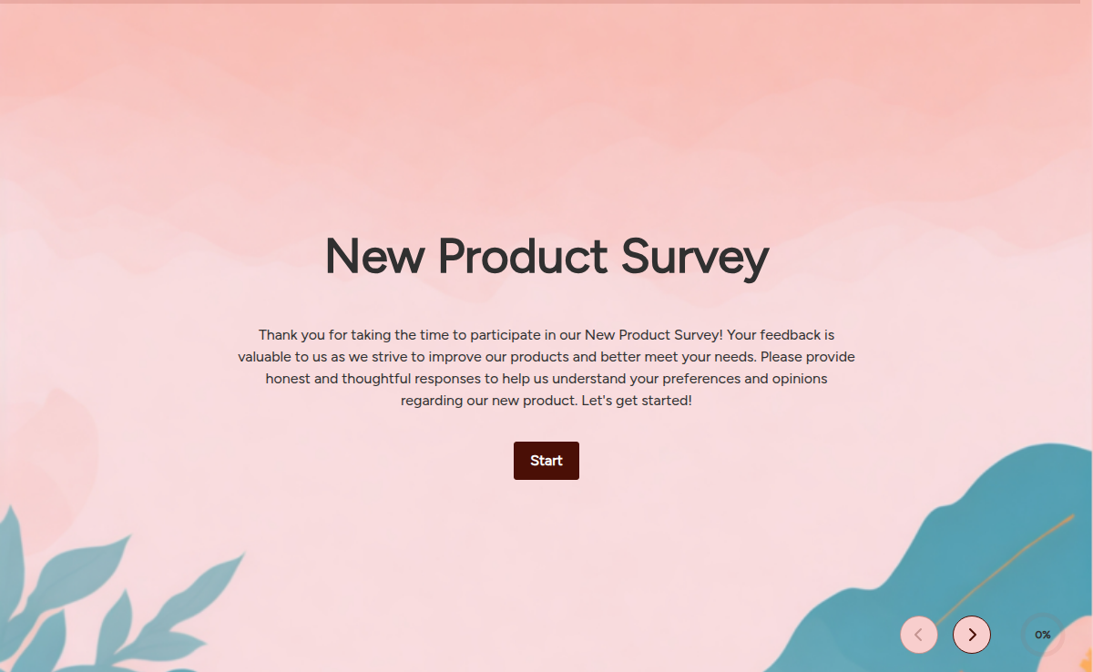 New Product Survey Form