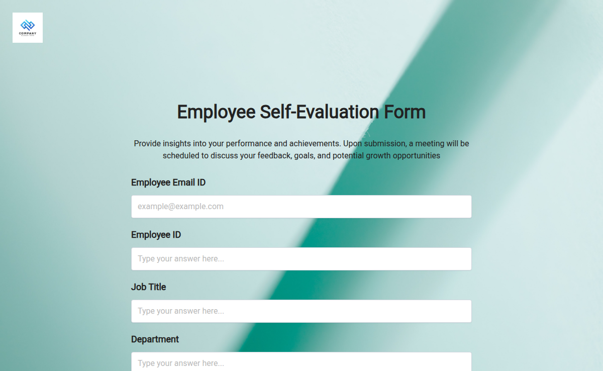 Employee self evaluation form