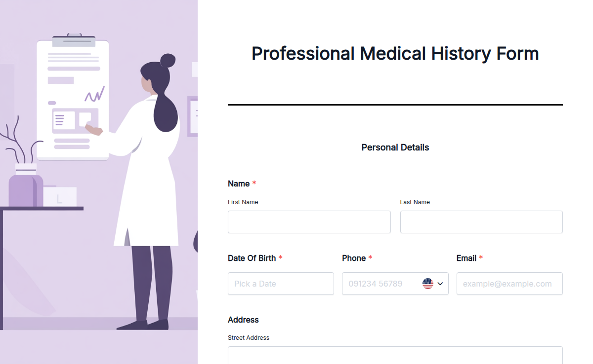 Professional Medical History Template