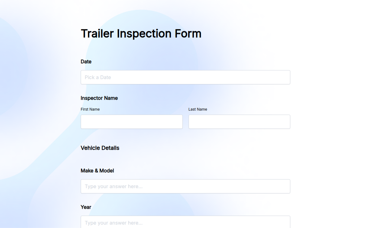 Trailer Inspection Form