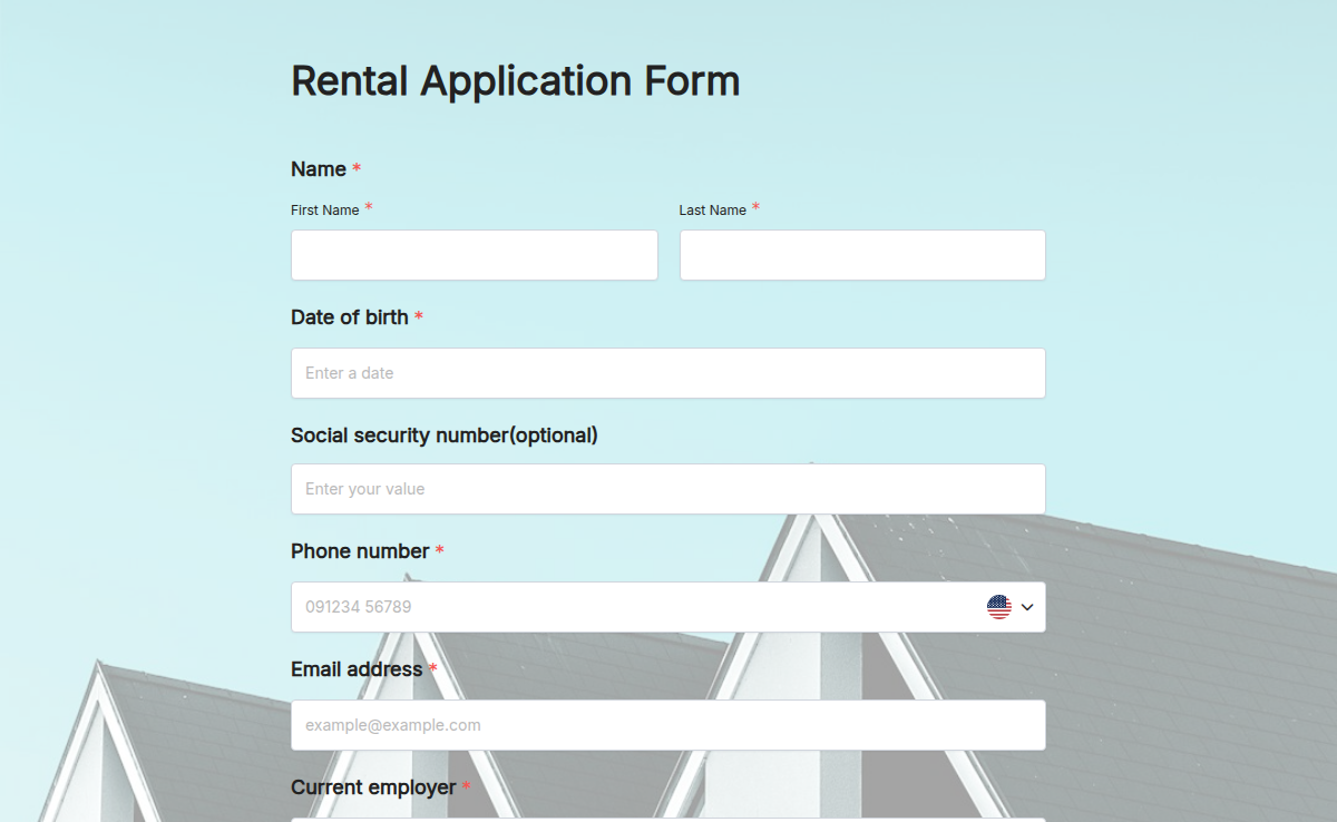 Rental Application Form 