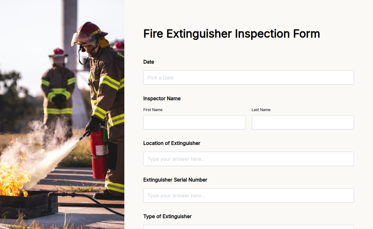 Fire Extinguisher Inspection Form