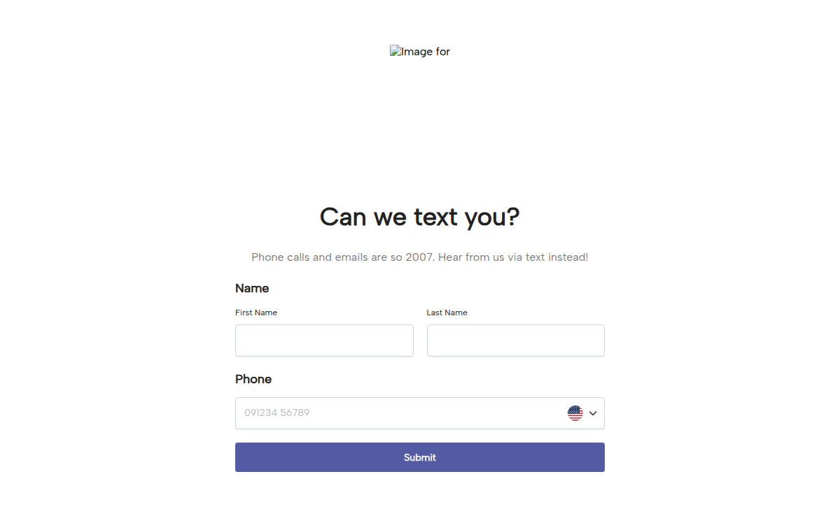 Text Message Contact Form