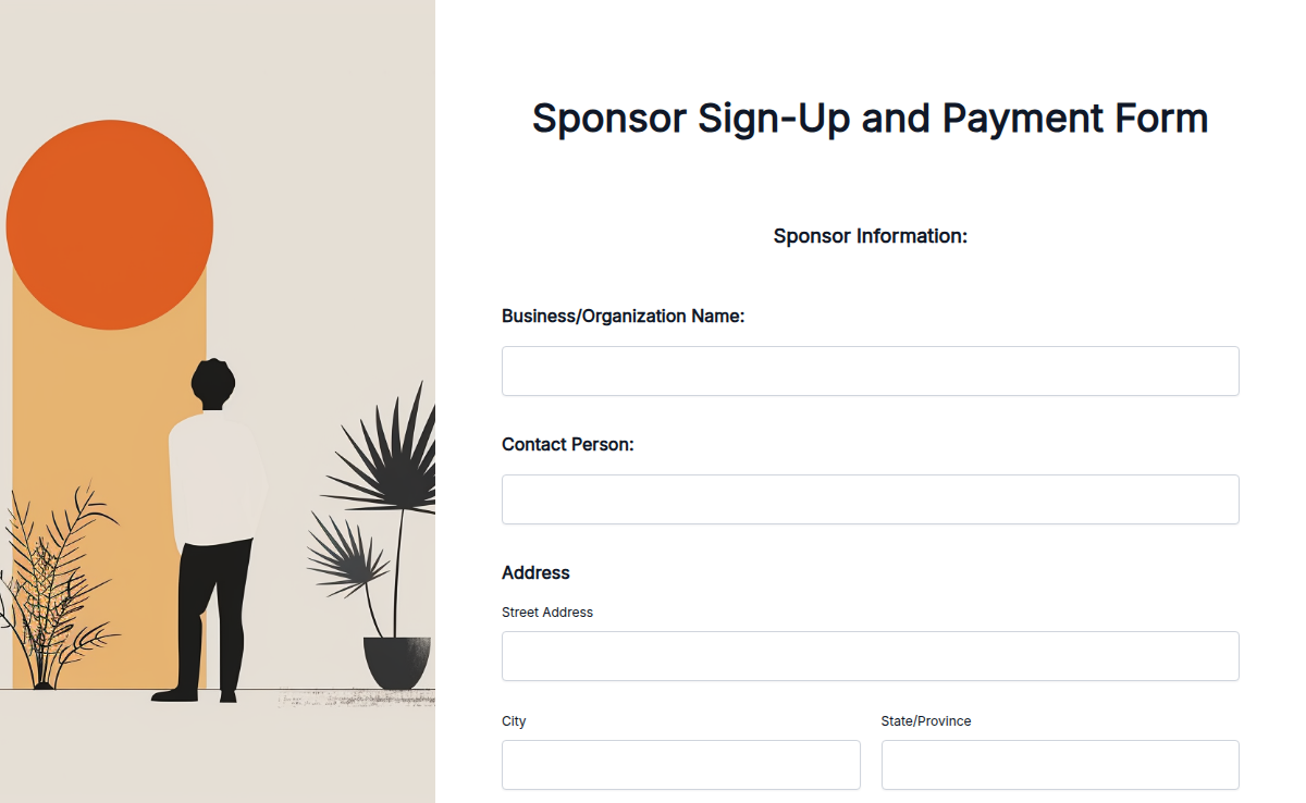 Sponsor Sign-Up and Payment Form