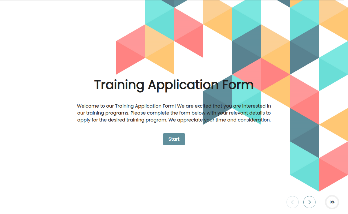 Training Application Form