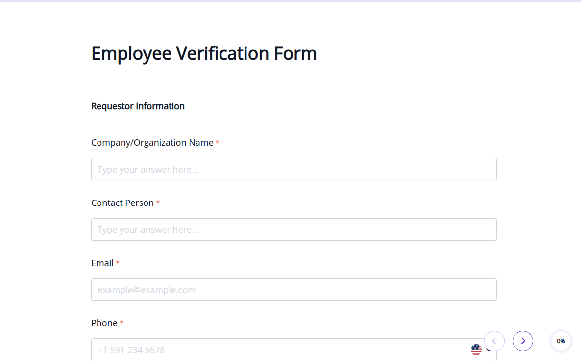 Employee Verification Form