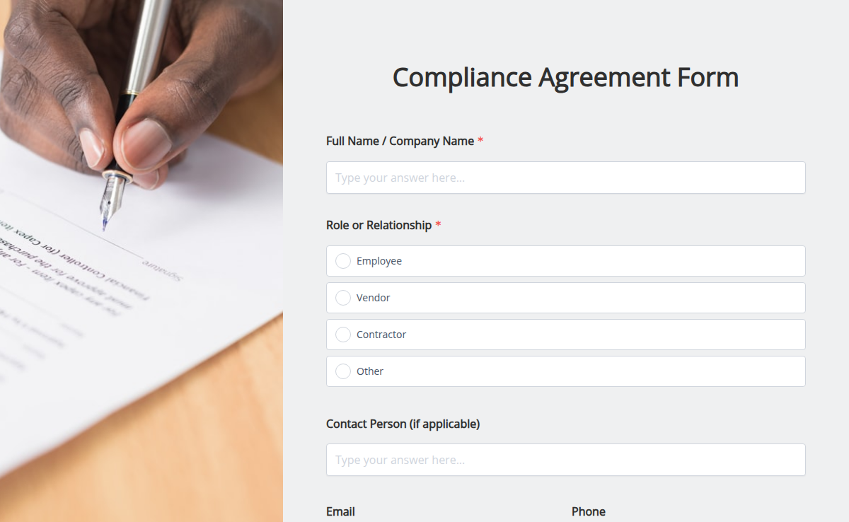 Compliance Agreement Form
