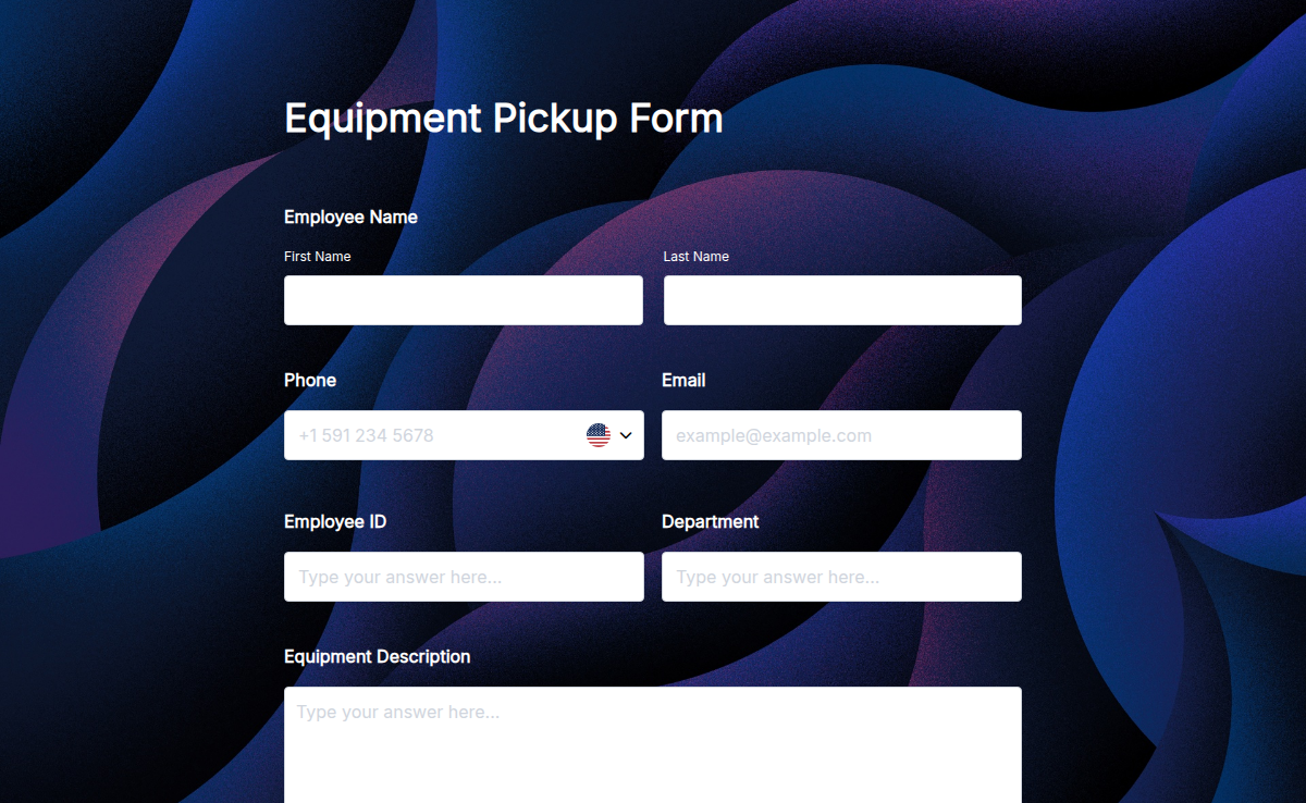 Equipment Pickup Form