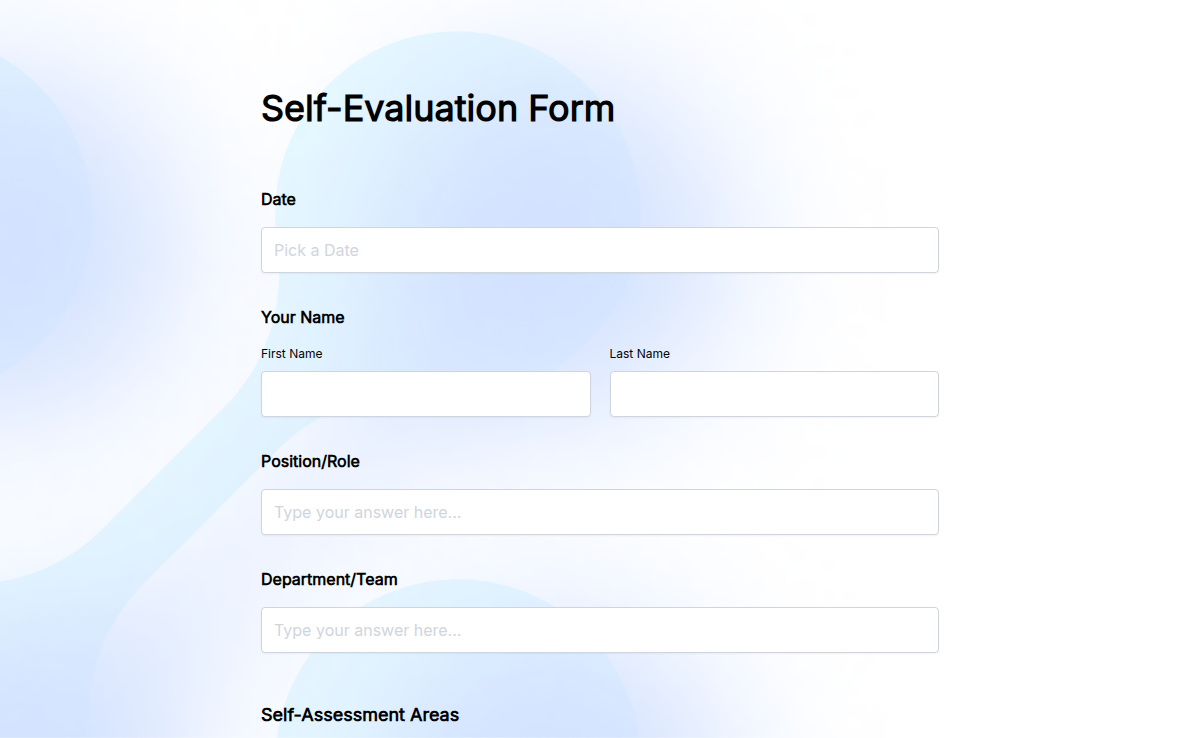 Self-Evaluation Form