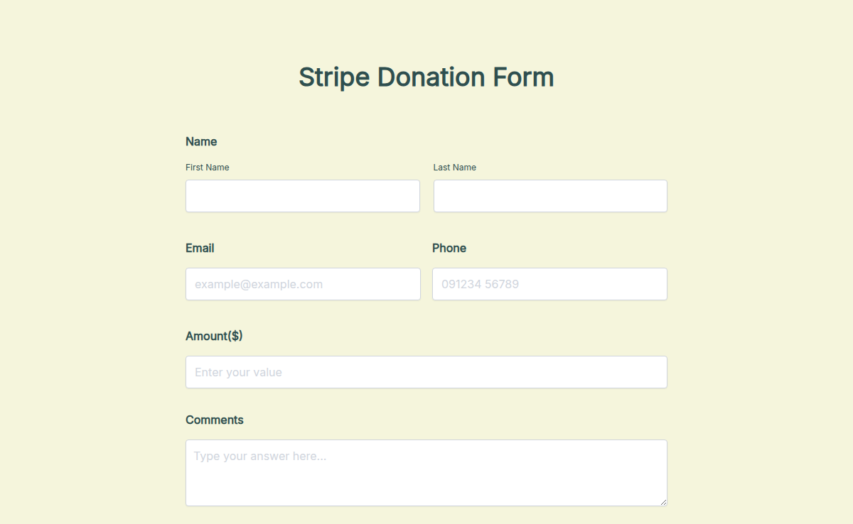 Stripe Donation Form