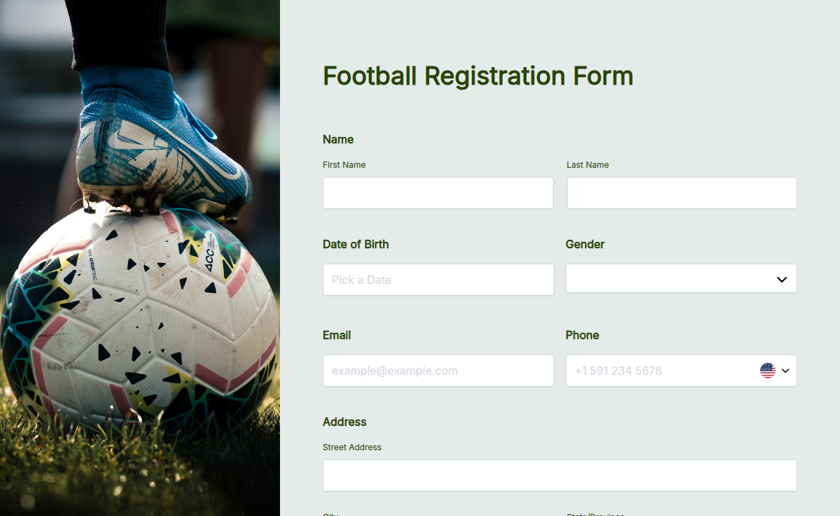 Football Registration Form
