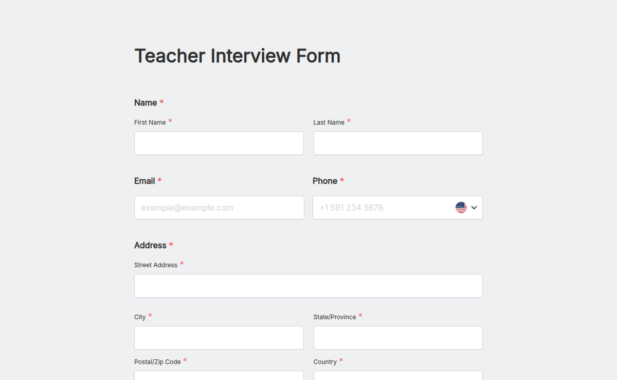 Teacher Interview Form