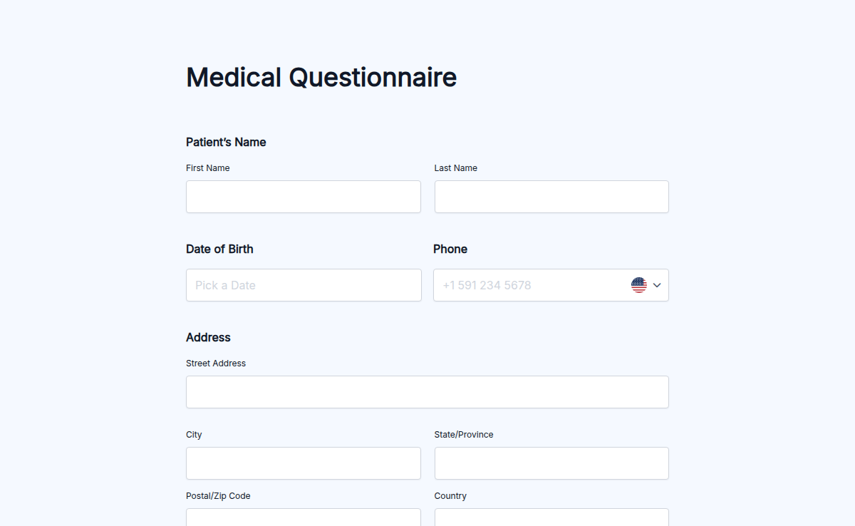Medical Questionnaire