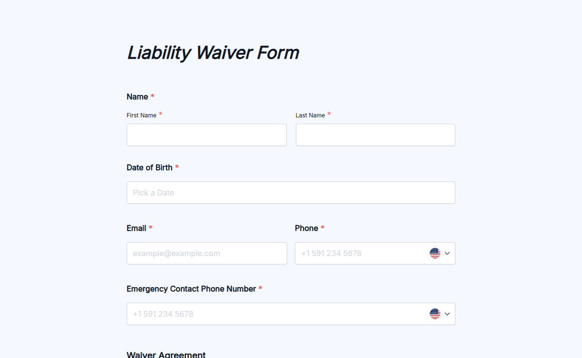 Liability Waiver Form