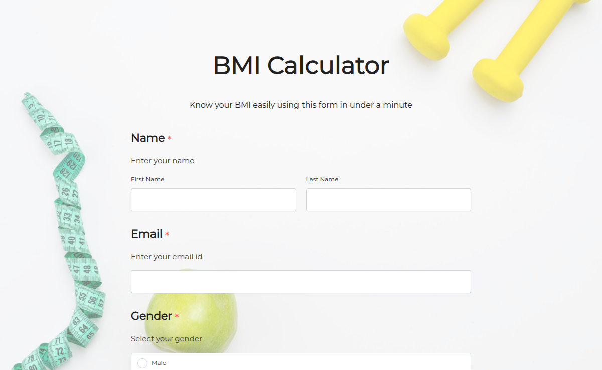 BMI Calculator Form