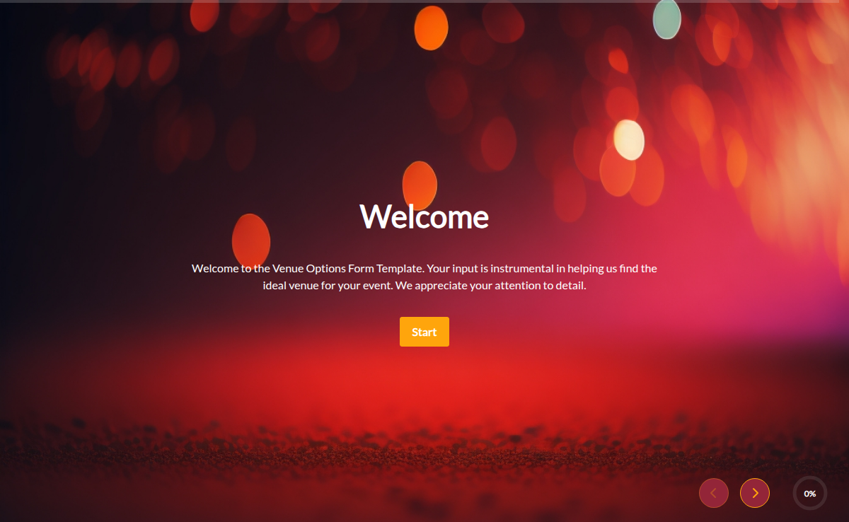 Venue Options Form Template