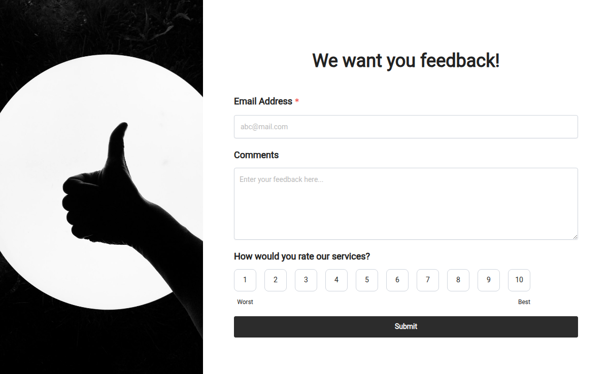 Shopify Store Feedback Form