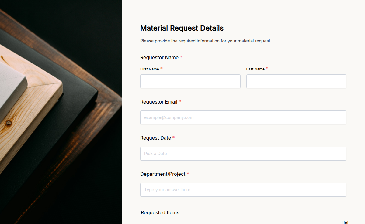 Material Request Form