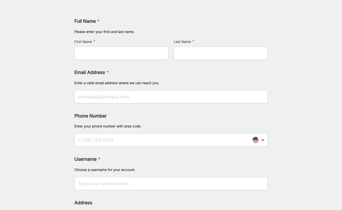 User Signup Form