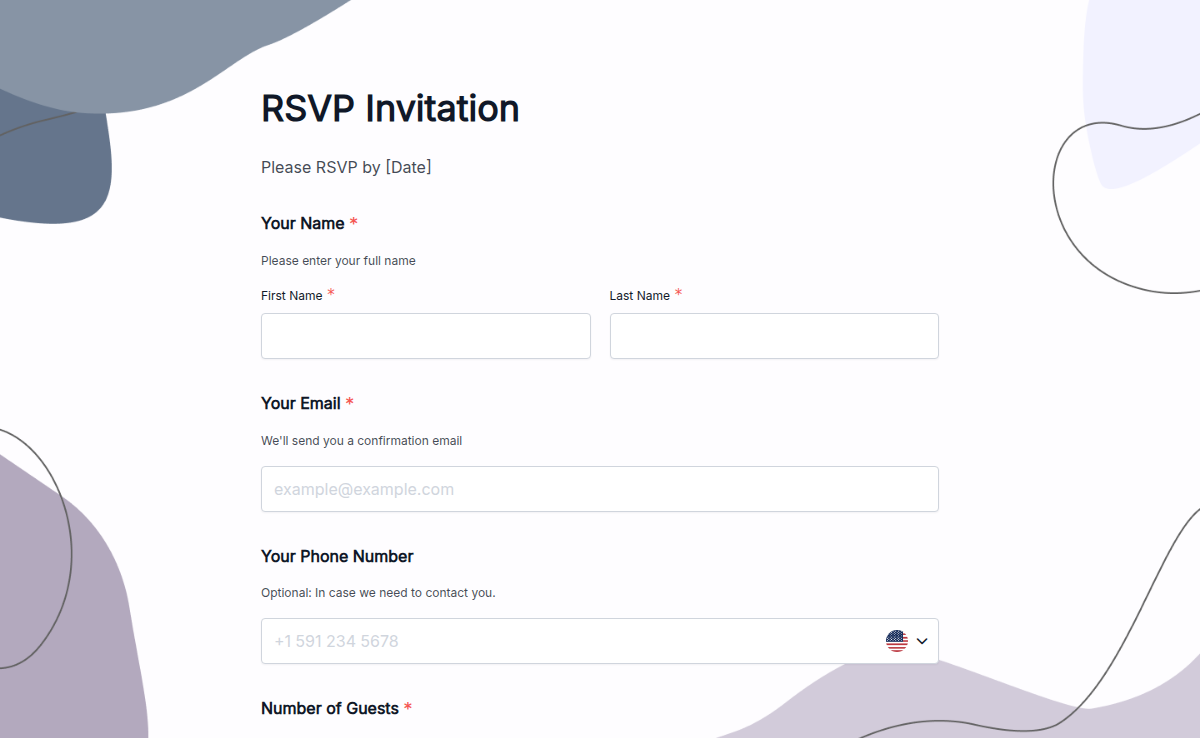 RSVP Invitation Form