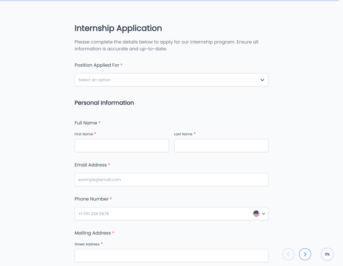 Internship Application Form